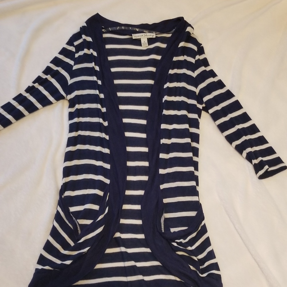 Navy/white cardigan
